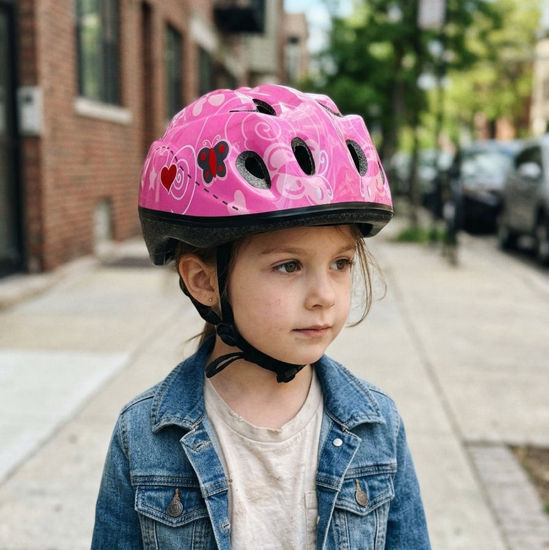 Chanty Børnehjelm – Pink Sommerfugl