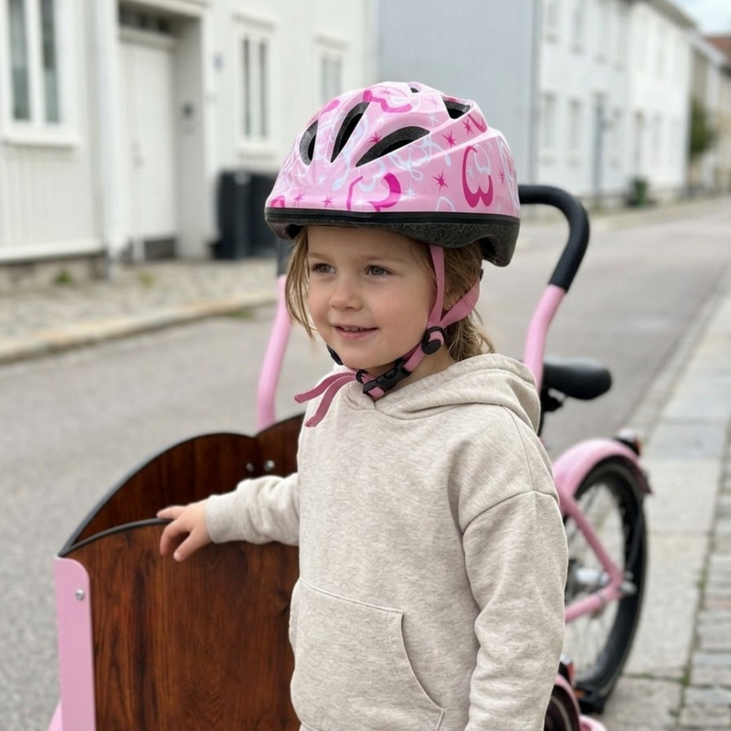 Chanty Børnehjelm - lyserød hjerter