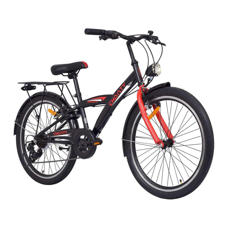 Chanty 24" Børnecykel – Dreng – Sort/Rød – 7 Gear